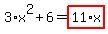3%2Ax%5E2%2B6=highlight_red%28+11%2Ax+%29