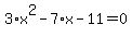 3%2Ax%5E2-7%2Ax-11=0