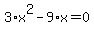 3%2Ax%5E2-9%2Ax=0