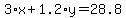 3%2Ax+%2B+1.2%2Ay+=+28.8