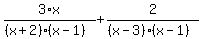 3%2Ax+%2F+%28%28x+%2B+2%29%2A%28x+-+1%29%29+%2B+2%2F%28%28x+-+3%29%2A%28x+-+1%29%29