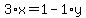 3%2Ax+=+1+-+1%2Ay