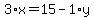 3%2Ax+=+15+-+1%2Ay