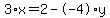 3%2Ax+=+2+-+-4%2Ay