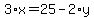3%2Ax+=+25+-+2%2Ay