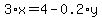 3%2Ax+=+4+-+0.2%2Ay