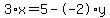 3%2Ax+=+5+-+-2%2Ay