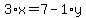 3%2Ax+=+7+-+1%2Ay