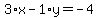 3%2Ax-1%2Ay=-4