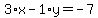 3%2Ax-1%2Ay=-7