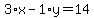 3%2Ax-1%2Ay=14