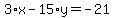 3%2Ax-15%2Ay=-21