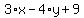 3%2Ax-4%2Ay%2B9