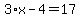 3%2Ax-4=17