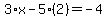3%2Ax-5%282%29=-4
