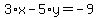 3%2Ax-5%2Ay=-9