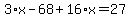 3%2Ax-68%2B16%2Ax=27