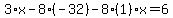 3%2Ax-8%2A%28-32%29-8%281%29x=6