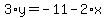 3%2Ay=-11-2%2Ax