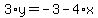 3%2Ay=-3-4%2Ax