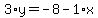 3%2Ay=-8-1%2Ax