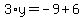 3%2Ay=-9%2B6