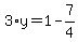 3%2Ay=1-7%2F4