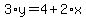 3%2Ay=4%2B2%2Ax