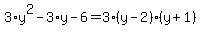 3%2Ay%5E2-3%2Ay-6=3%28y-2%29%28y%2B1%29
