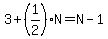 3%2B%281%2F2%29N=N-1