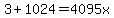 3%2B1024=4095x