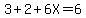 3%2B2%2B6X=6
