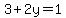 3%2B2y=1