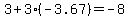 3%2B3%28-3.67%29=-8