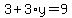 3%2B3%2Ay=9
