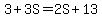3%2B3S=2S%2B13