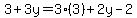 3%2B3y=3%283%29%2B2y-2