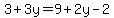 3%2B3y=9%2B2y-2