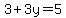 3%2B3y+=+5