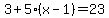 3%2B5%28x-1%29=23