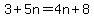 3%2B5n=4n%2B8