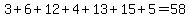 3%2B6%2B12%2B4%2B13%2B15%2B5=58