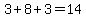 3%2B8%2B3=14