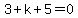 3%2Bk%2B5=0
