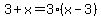 3%2Bx+=+3%2A%28x-3%29