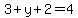 3%2By%2B2+=+4