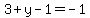 3%2By-1=-1
