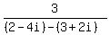 3%2F%28%282-4i%29-%283%2B2i%29%29