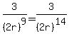 3%2F%282r%29%5E9=3%2F%282r%29%5E14