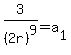 3%2F%282r%29%5E9=a%5B1%5D